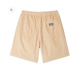 NWT Obey Shorts Men’s XL Beige Relaxed Fit Elastic Waist Pull-On Casual Cotton